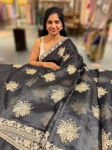 Black Designer Organza Handwork Saree