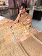 Olive Printed Banarasi Tussar