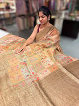 Olive Printed Banarasi Tussar