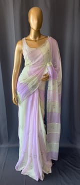 Multi colour Georgette Saree with handwork