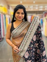 Mauve Tissue checks Saree with sabhyasachi borders