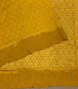 Mustard Cambodian–inspired Ikkat Silk Saree with cutwork Rose Border SS50345