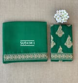 Emerald Green Organza Saree with sabhyasachi borders S62117