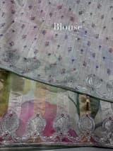 Printed Organza Tissue stripes saree with embroidery