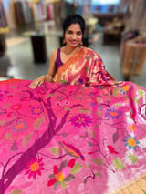 Pure Handloom Allover Tissue Pythani Saree