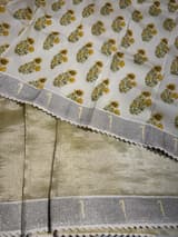 Pastel yellow Tissue Saree with pythani tissue embroidered border SS50541
