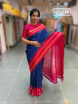 Royal Blue vintage Gadwal Silk Saree : S62F206
