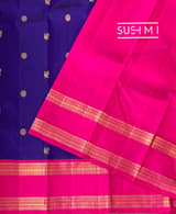 Royal Blue vintage kanjeevaram with ganga jamuna borders S62F152