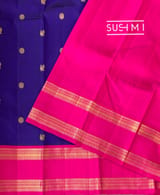 Royal Blue vintage kanjeevaram with ganga jamuna borders S62F152