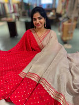 Crush Tissue Saree with Bandhini  & Sabhya borders