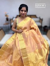 Peach Kanjeevaram Tissue Saree