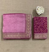 Majenta Pure Tissue Saree with velvet Bandhini pitawork blosue SS50418