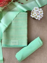 Mint Green Banarasi Chiniya Silk 3-pc Suit set : SS62J06