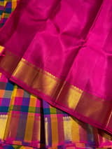 Multi color checks kanjeevaram saree SS50148