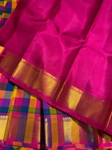 Multi color checks kanjeevaram saree SS50148