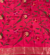 Dark Pink Mashru Silk Saree with Paithani inspired embroidered blouse SS50571