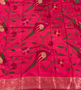Dark Pink Mashru Silk Saree with Paithani inspired embroidered blouse SS50571