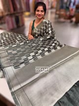 Forest Green Banarasi chinia brocade saree  SS5092