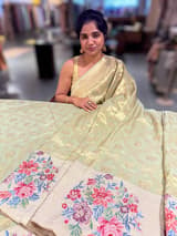 Mint Green Banarasi brocade with embroidery SS5081