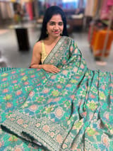 Emerald Green & Blue Banarasi bandhini georgette SS5051