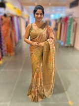 Olive Printed Banarasi Tussar