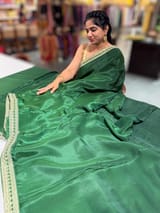 Forest Green crepe Silk Saree