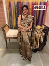 Black Banarasi Brocade Katan silk Saree : S62124