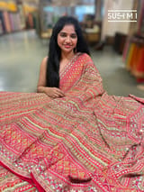 Printed crepe silk with allover sequnce : S62F128