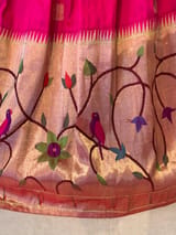 Dark Pink Pure Paithani stitched lehanga : S62F136