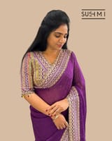 Purple DesignerOrganza saree SS50249