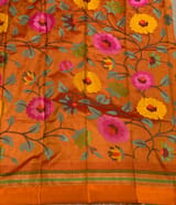 Orange Tissue saree with kanchi silk embroidered blouse