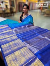 Peacock Blue vintage kanjeevaram saree : S62F157