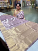 Mauve Kanjeevaram Tissue Saree