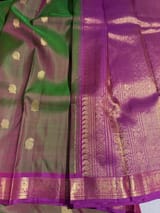 Green Vintage kanchi Saree with temple border SS50161