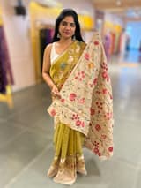 Lime Green Designer Tissue Saree SS50202
