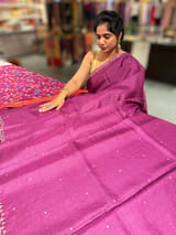 Purple tussar with fusion blouse SS50459