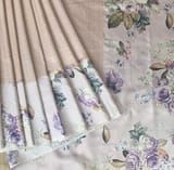 Light Lilac kanchi Brocade Saree with printed border SS50501