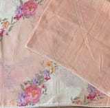 Floral printed handloom lenin saree