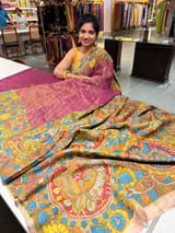 Kanchi brocade pen kalamkari Saree
