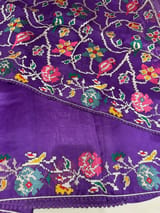 Purple Organza with patan patola inspired embroidery