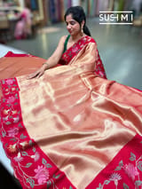 Banarasi Tissue with pythani inspired embroidery