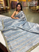 Cobalt Blue  banarasi checks tissue