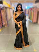 Black Organza with sabyasachi borders SS50275