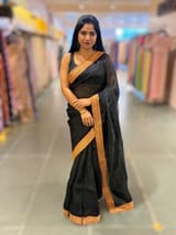 Black Organza with sabyasachi borders SS50275