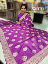 Purple Designer Banarasi Silk Saree