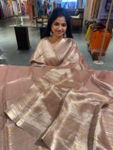 Pastel Pink Handloom Tissue Saree SS50386