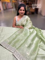 Apple Green Banarasi Tissue : S62F221