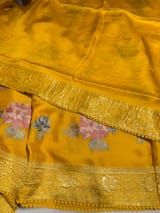 Mango Yellow Mashru Banaras with embroidery SS5010