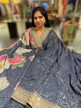 Midnight Blue Georgette Sequence saree SS50515