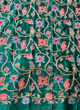 Dusty Grey & Teal Vintage Kanchi soft silk saree with embroidery